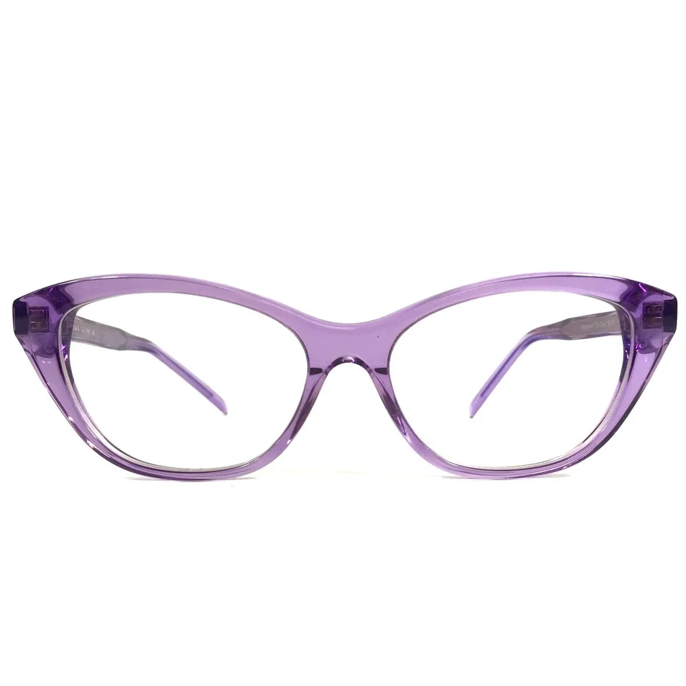 Tom Davies Eyeglasses Frames TD675 Col. 1938 Clear Purple Cat Eye 53-16-140